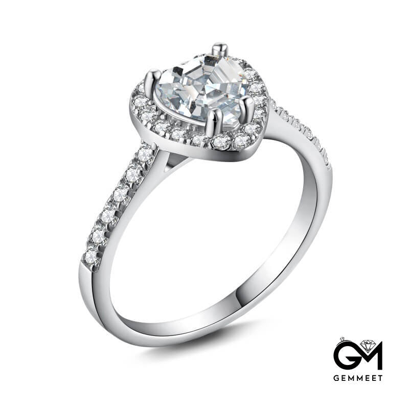 S925 Pure Silver Zircon Set Engagement Ring