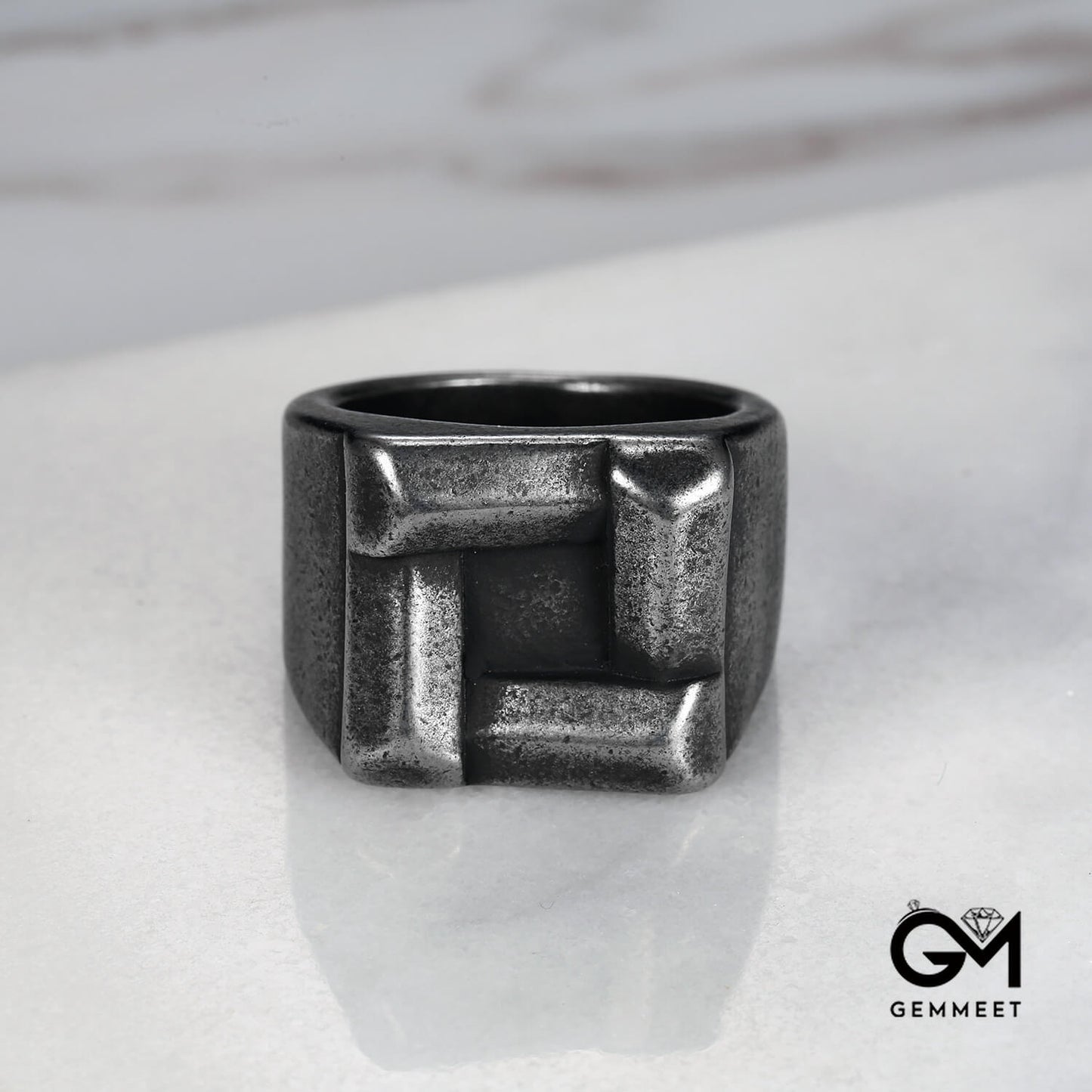 Personality Square Simple Style Retro Men's Ring