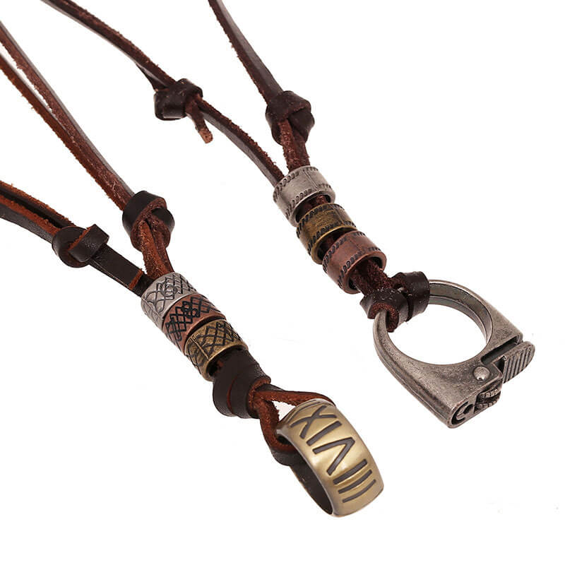 Retro Alloy Lighter Accessories Leather Necklace