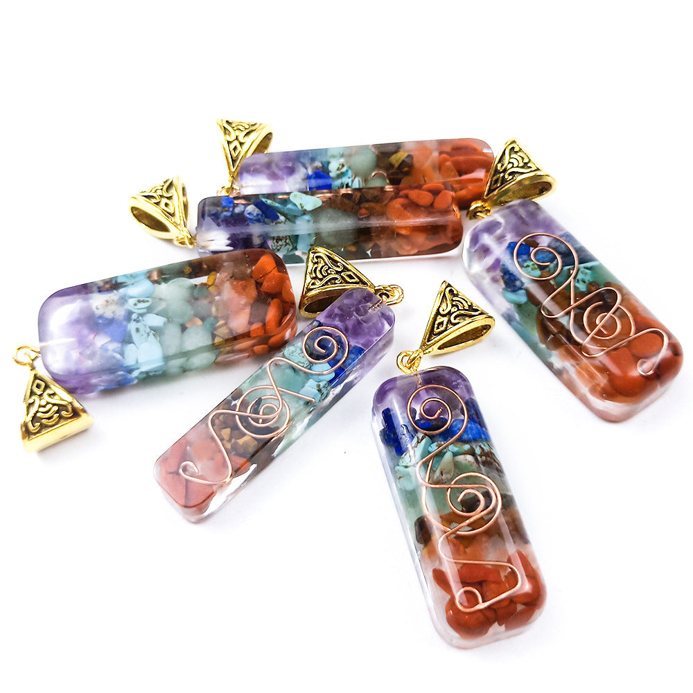 Orgone Chakra Natural Stone Pendant Necklace