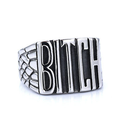 Motorcycle Trend Men's English Titanium Steel Ring