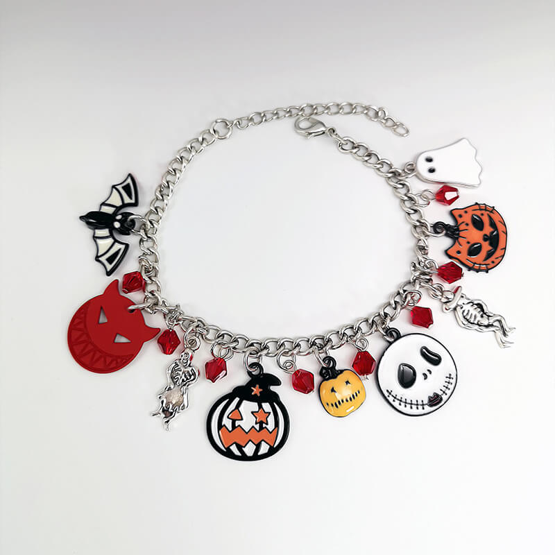 Halloween New Pumpkin Skull Bracelet Personality Creative Exaggerated Hand Decoration Dark Wind Niche Bracelet