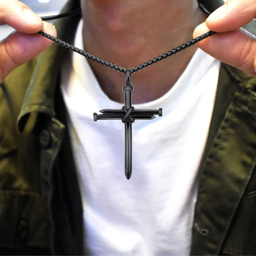 Stainless Nail Cross Necklace