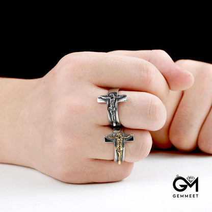 Vintage Personality Cross Men's Alloy Ring