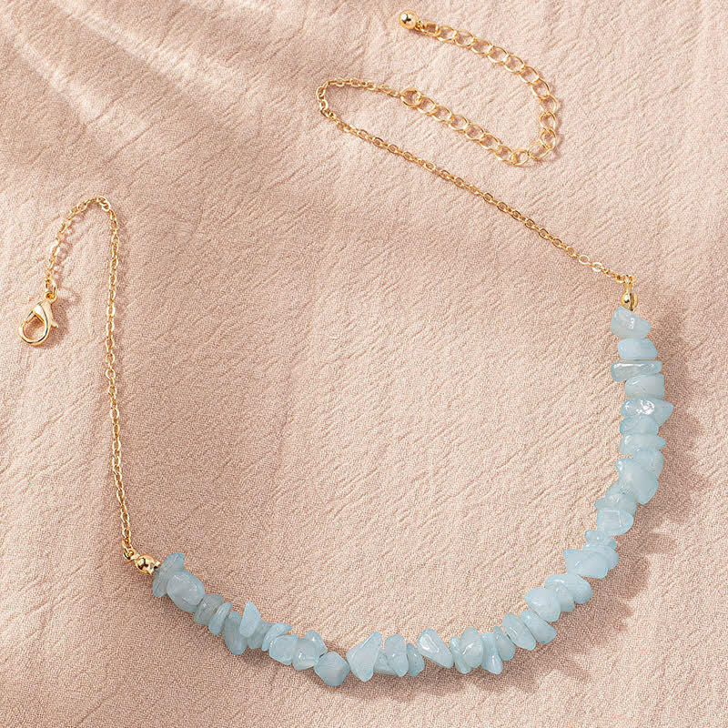 Natural Irregular Aquamarine Gemstone Necklace