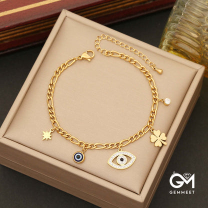 Evil Eye Pendant Bracelet Necklace & Earrings