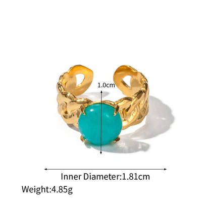 Fashion Turquoise Amazonite Adjustable Ring