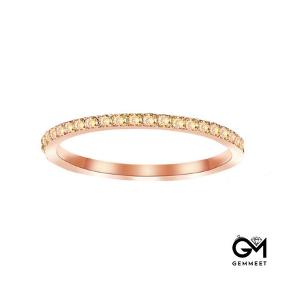 Rose Gold Birthstone Zircon Stainless Steel Thin Ring