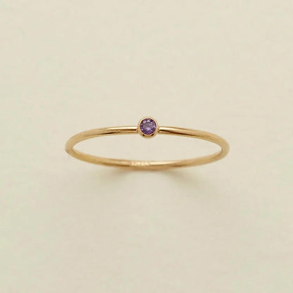 Birthstone 12 Month Birth Slim Ring