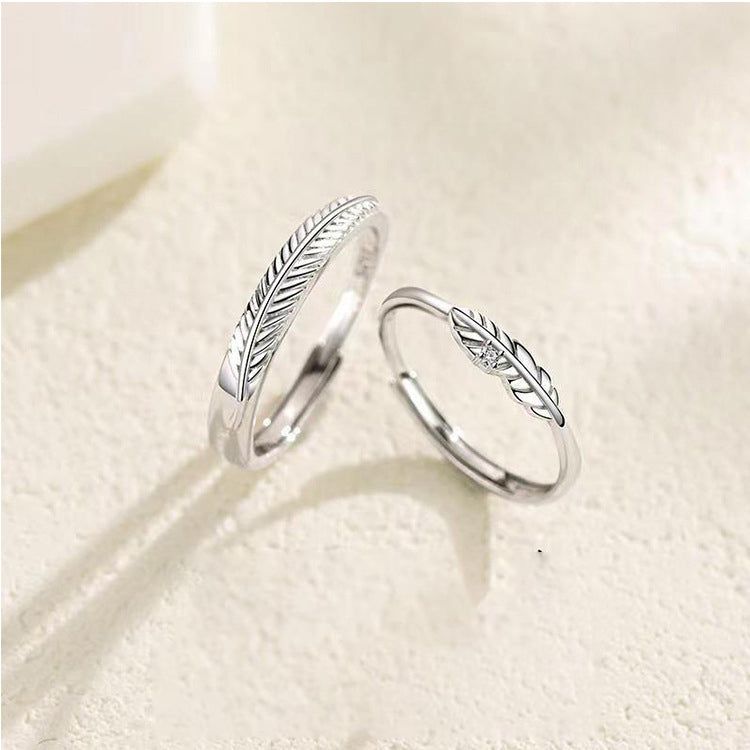 'Stay With You' Feather Couple Ring