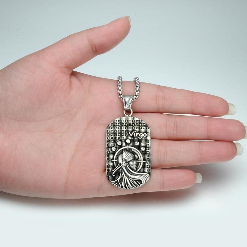 Mens Zodiac 3D Astrology Sign Design Necklace