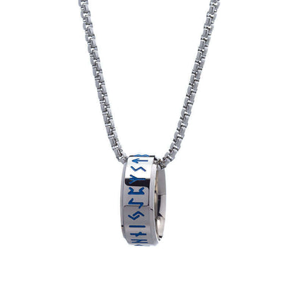 Nordic Blue Runic Viking Neckless