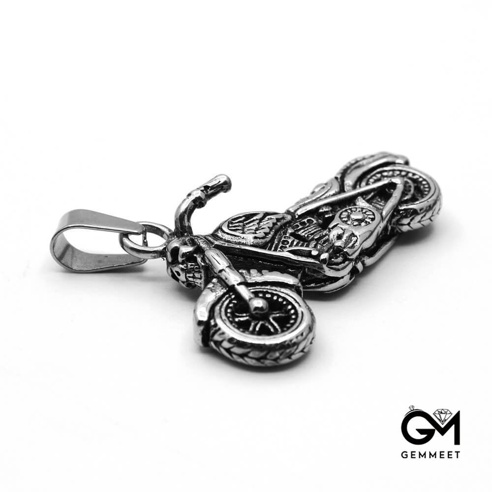 Motorcycle Skeleton Pendant Necklace