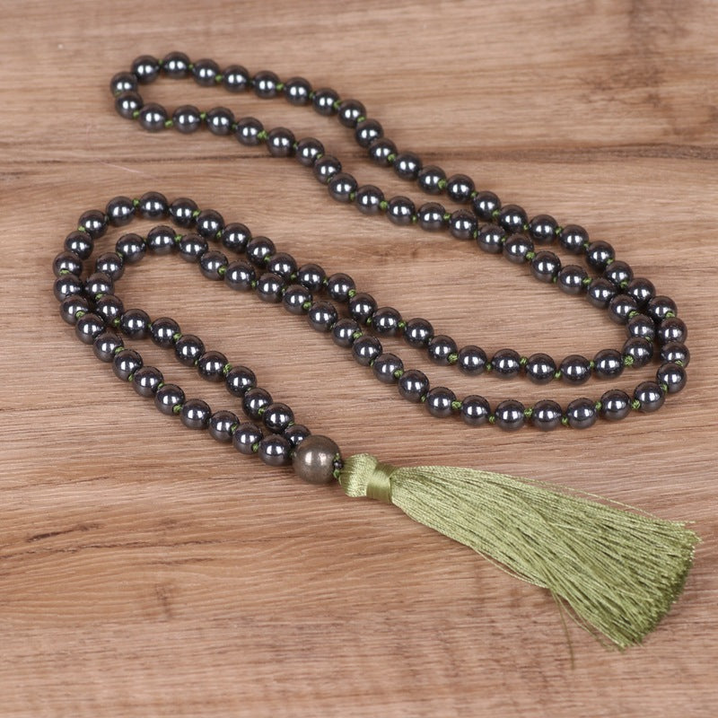 Meditation Hematite Soft Fringe Necklace