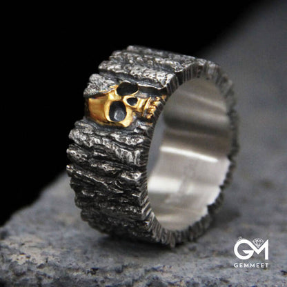 Halloween Gold Skull Thick Bang Ring