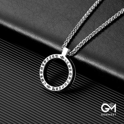 Totem Stainless Steel Double-sided Circle Necklace