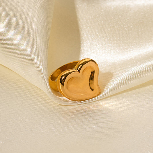 Cute Heart Shape Chunky Signet Ring