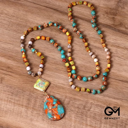 Drop Shaped Oyster Turquoise Mara Necklace