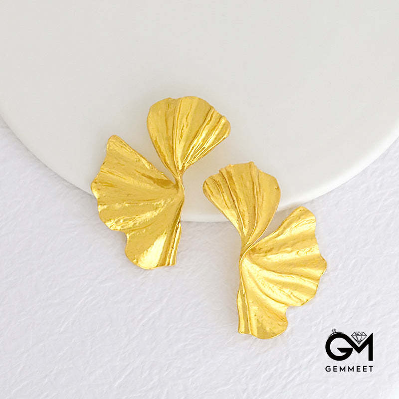 Fashion Temperament Simple Design Sense Ginkgo Leaf Earrings