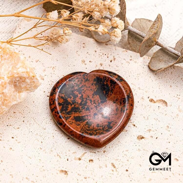 Mahogany Obsidian Heart Worry Stone