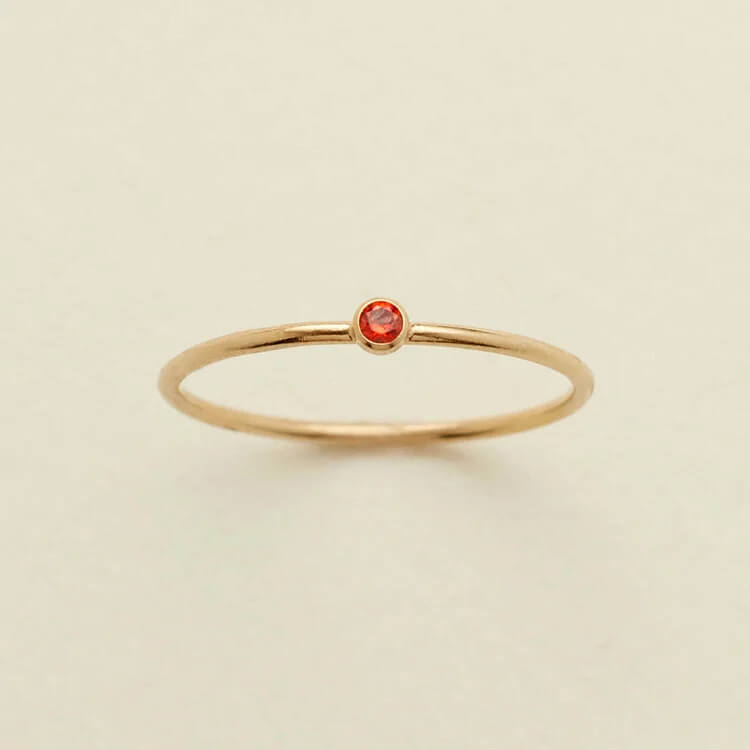 Birthstone 12 Month Birth Slim Ring