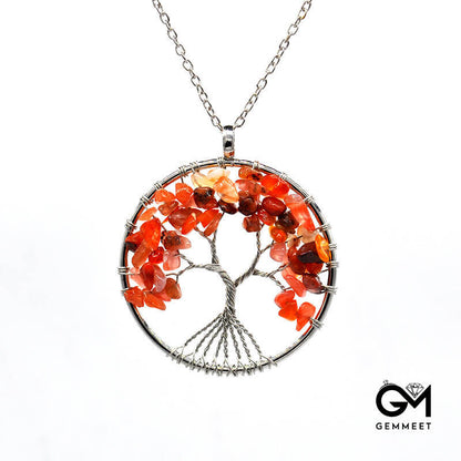 Kabbalah Tree of Life Gravel Crystal Necklace