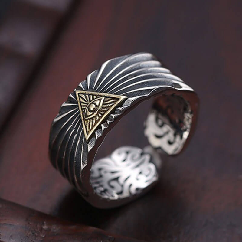 Men's Eye of God Adjustable Ring