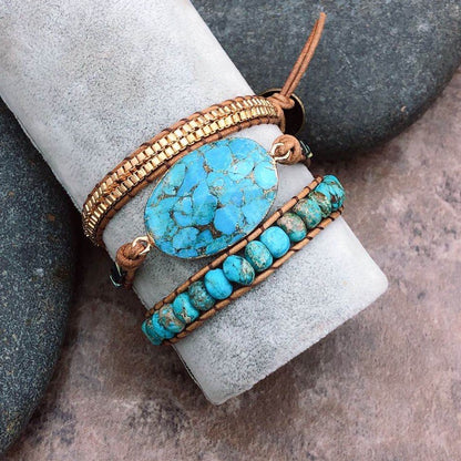 Turquoise Woven Five-layer Bracelet