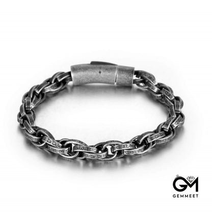 Stainless Steel Woven Twist Chain Bracelet