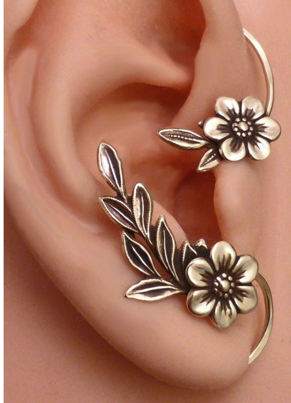 Plant Flower Fairy Ear Bone Clip Earrings