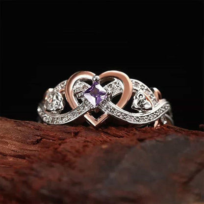 February Amethyst Birthstone Ring