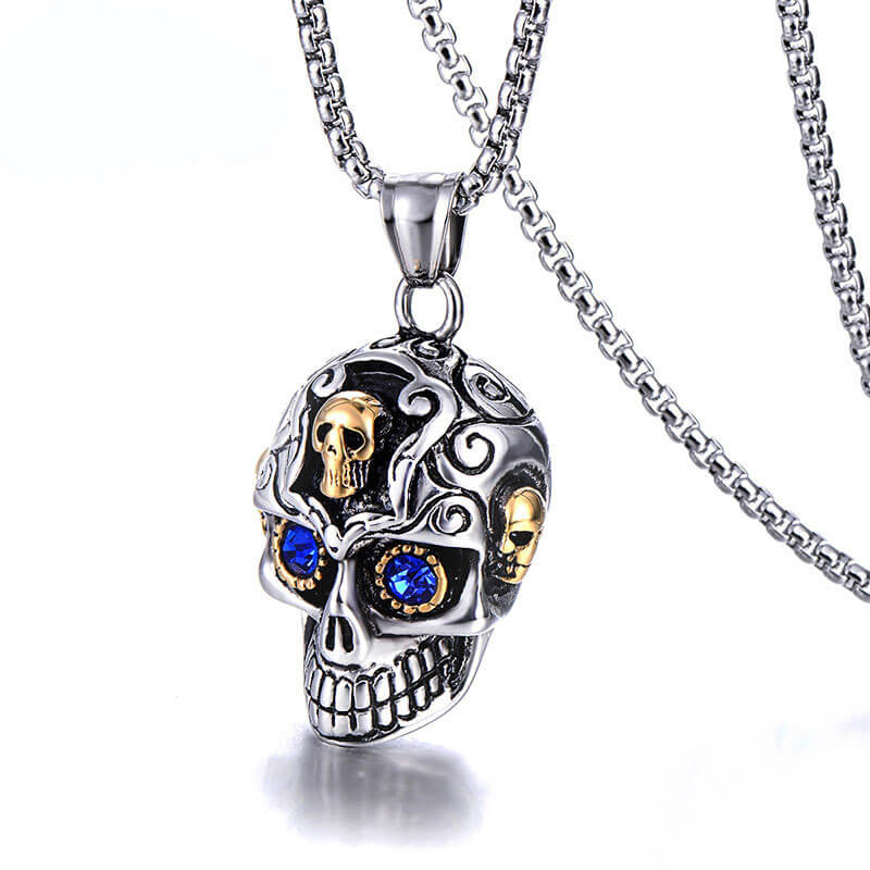 Vintage Halloween Skull Titanium Steel Necklace