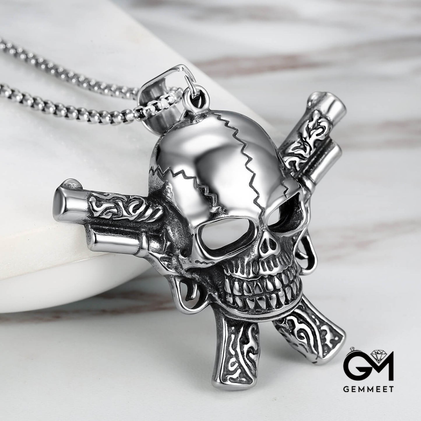 Stainless Steel Tattoo Machine Pendant Necklace