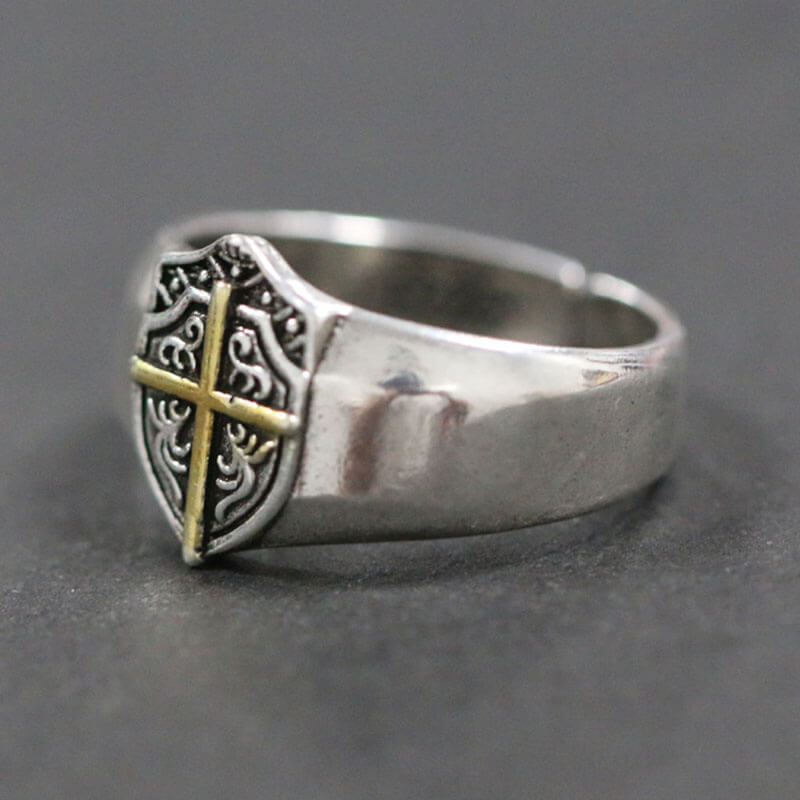 Vintage Men'S Hip Hop Cross Lotus Ring