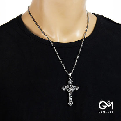 Stainless Steel Virgin Mary Cross Necklace