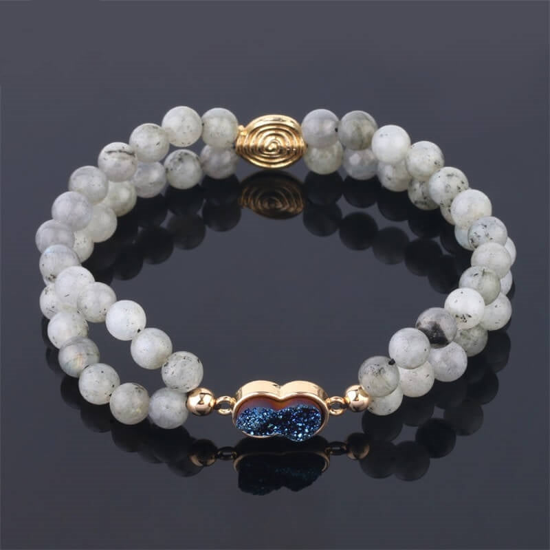 Beaded Heart-shaped Crystal Stone Bracelet