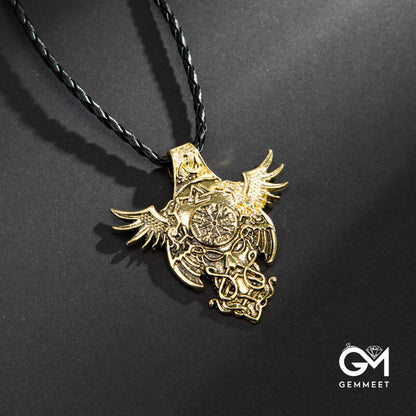 Viking Alloy Odin Legend Pendant Necklace