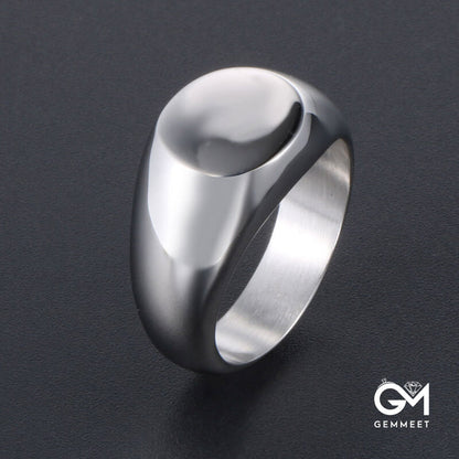 Round Flat Smooth Titanium Steel Ring