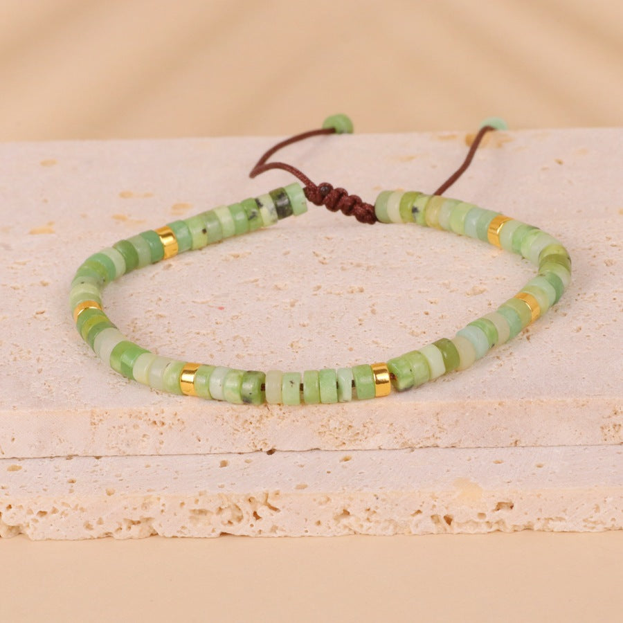 Australian Jade Bead Woven Bracelet