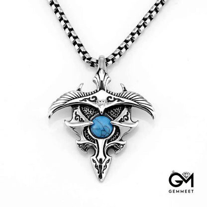 Takahashi Free Eagle Stainless Steel Inlaid Zircon Necklace