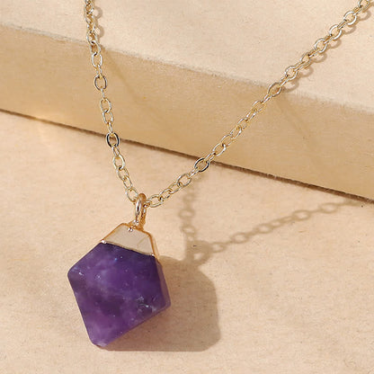 Natural Amethyst Fluorite Gemstone Necklace