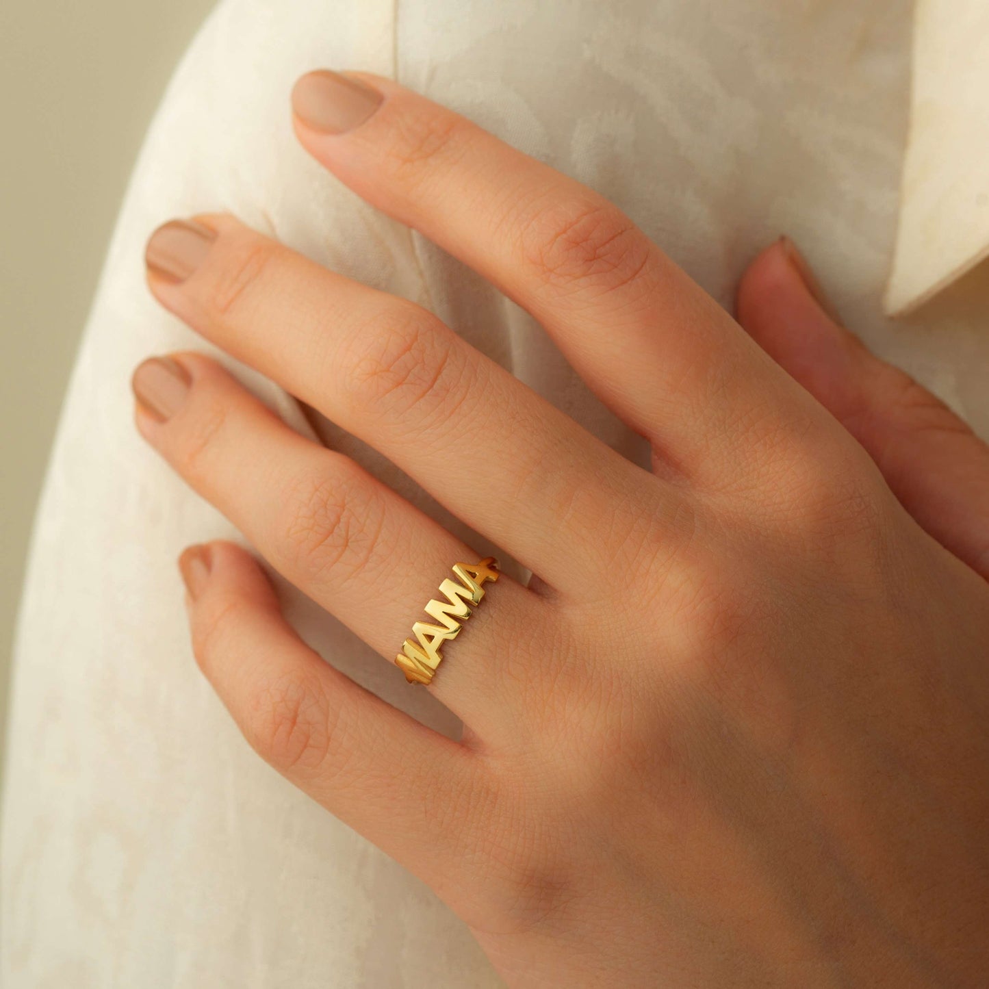 MAMA Word Shape Adjustable Ring