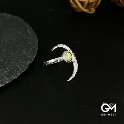 Pound The Sun Moon Moonstone Opening Ring