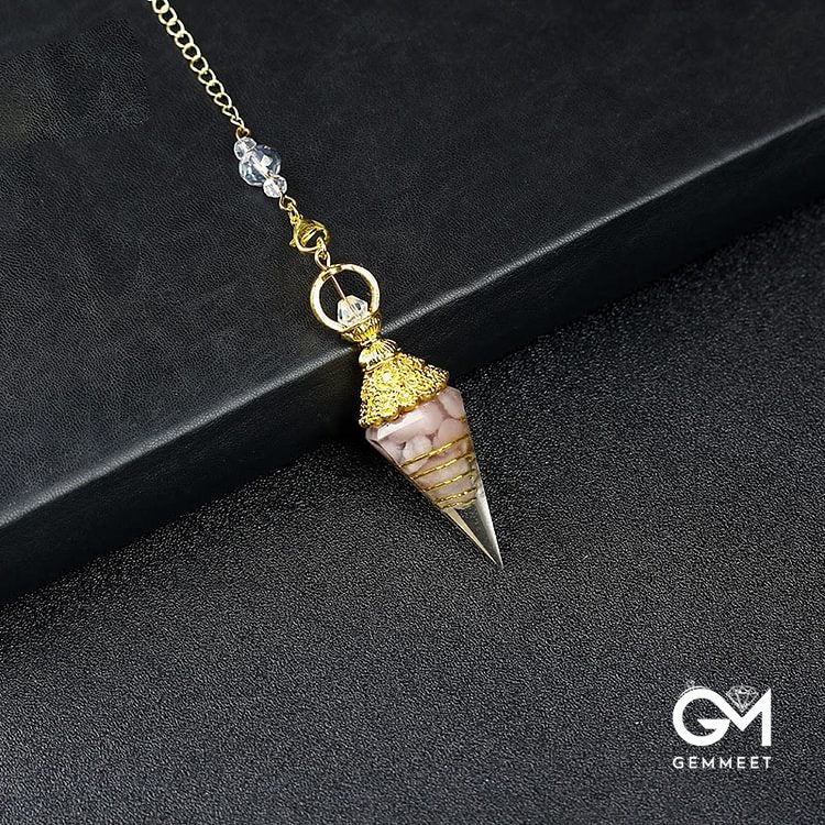 Crystal Resin Hexagonal Pyramid Pendulum