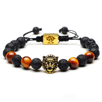 Tiger Eye Lion Head Bracelet