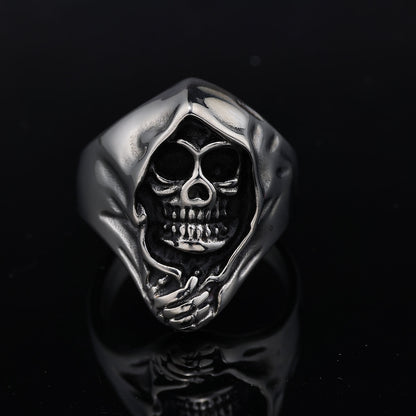 Skull Reaper Stainless Steel Punk Ring