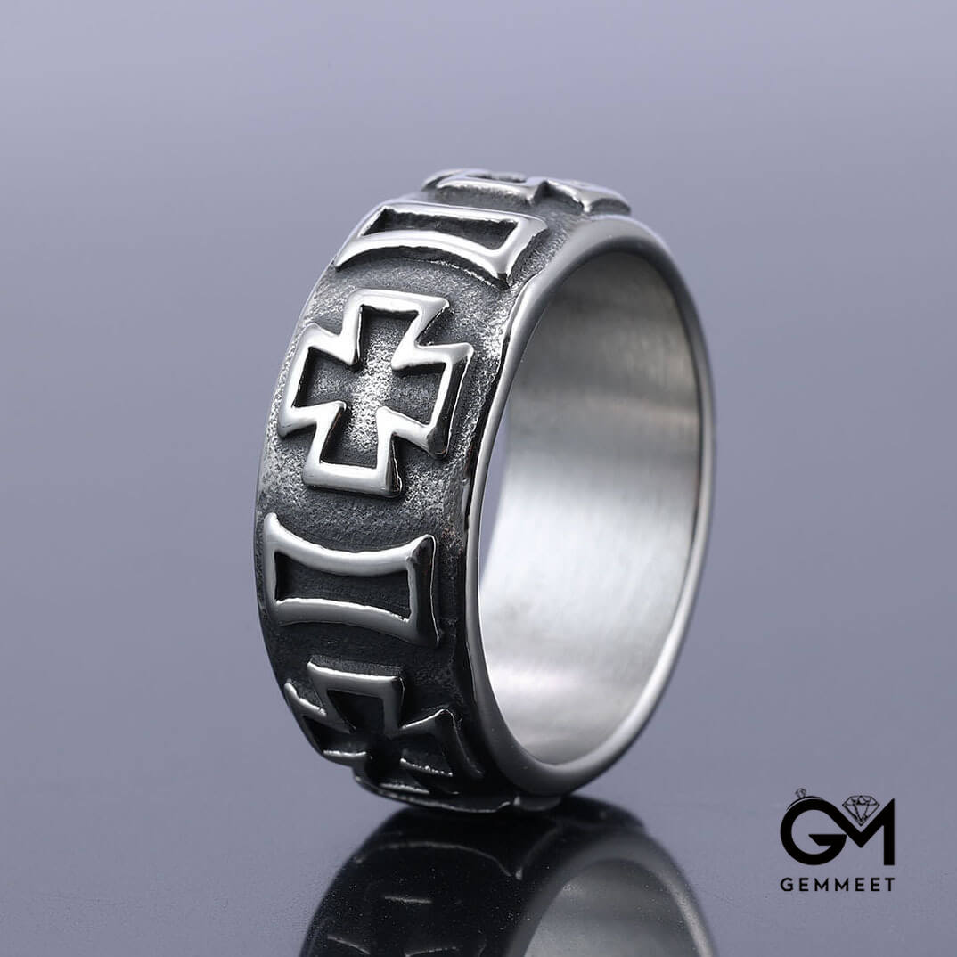 Retro Personality Cross Ring