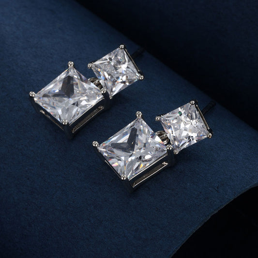 Elegant Square Zircon Geometric Fashion Earrings