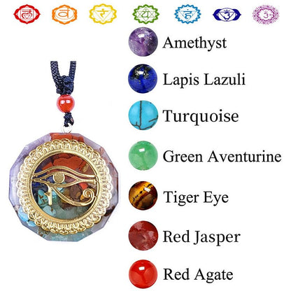 Chakra Healing Evil Eye Symbol Orgone Necklace