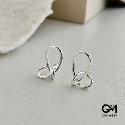 S925 Sterling Silver Hand Woven Stud Earrings